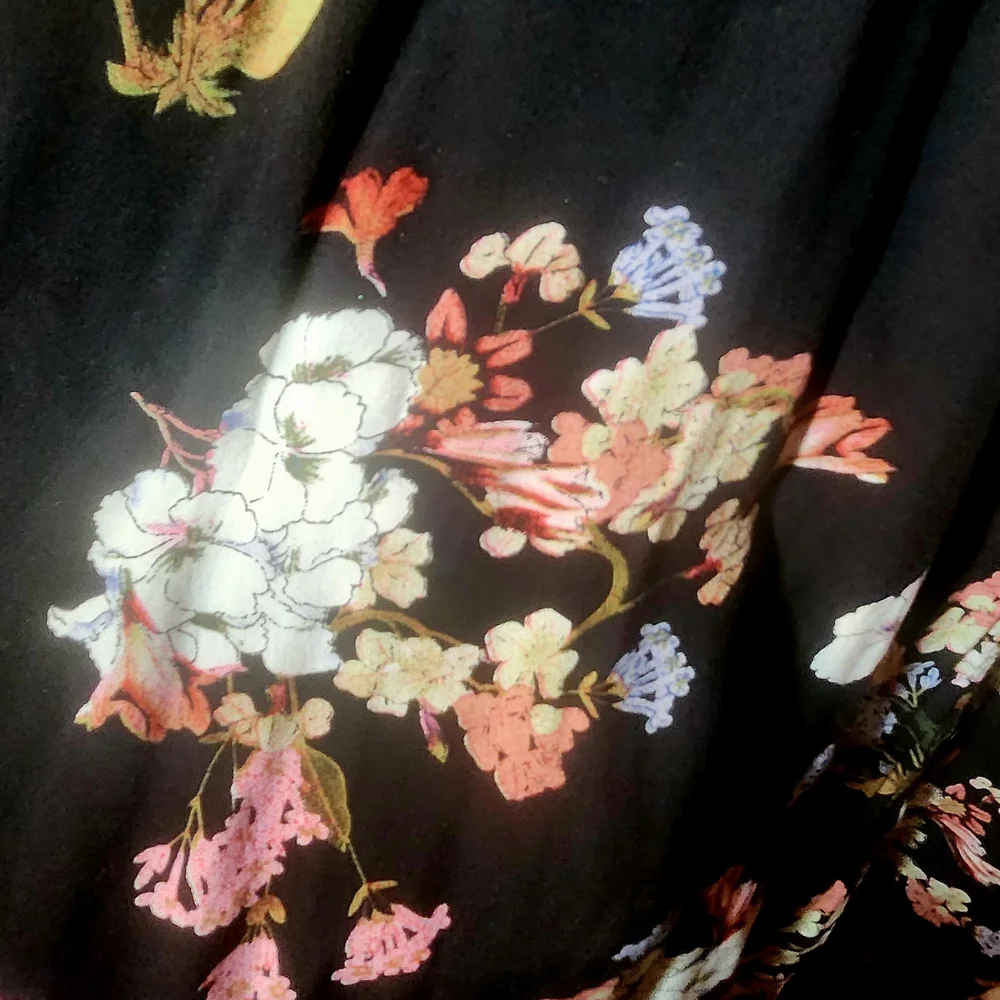 🪷Women's Plus Floral Maxi Dress - Black -No Tag - Picture 4 of 9